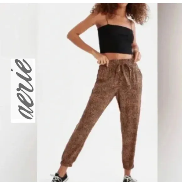 🆕 NWOT Aerie Elastic-Waist Leopard Lounge Pants S 🆕 - Image 2