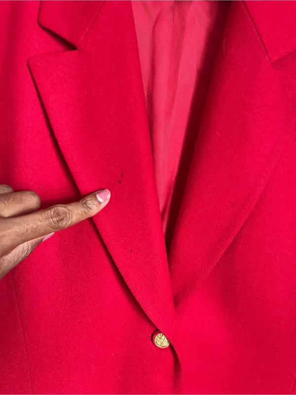 PENDLETON | Bright Red 100% Wool Single-Breasted Blazer Jacket Sz 12 - Image 8