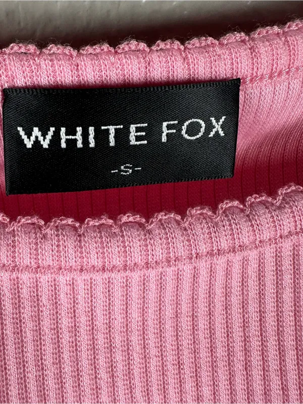 White Fox Boutique Pink Ribbed Lace-Trim Tank Top SZ:S - Image 6