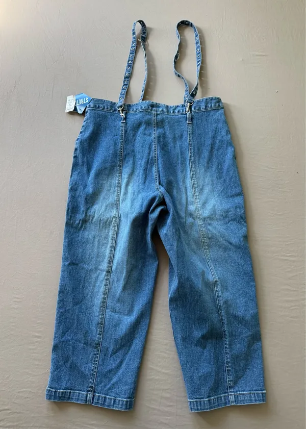 the blues Vintage Cargo Cropped Suspender Jeans - Image 2