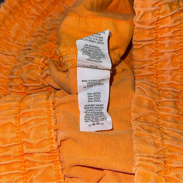 Aerie Babewatch High Waisted Shorts Small Peach Orange Pull On Summer Smocked - Image 7