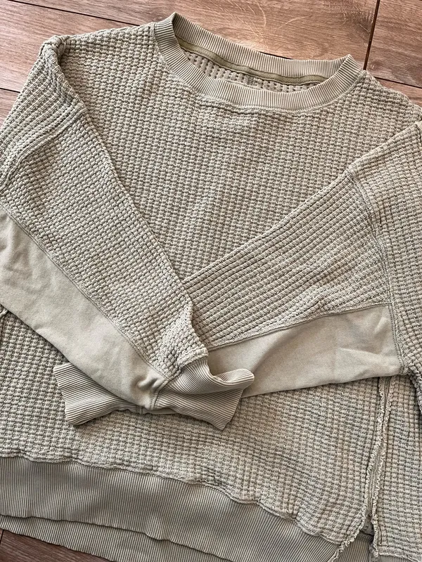 American eagle waffle knit long sleeve top - Image 4