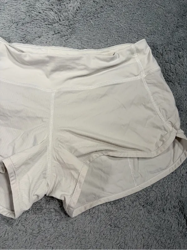 Lululemon cream/white Athletic Running Shorts 6 - Image 3