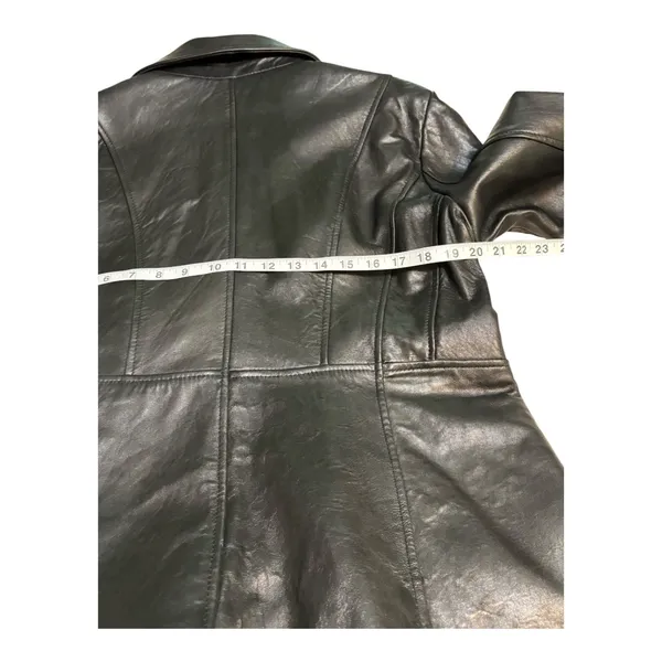 Pelle Studio Black Leather Blazer Jacket Women's Size XL Red Satin Lining - Image 3