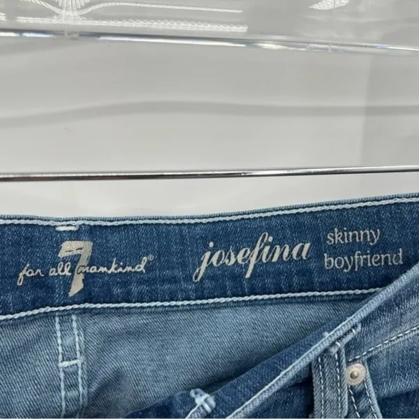 7 For All Mankind Josefina skinny boyfriend blue medium wash denim jeans 28 - Image 7