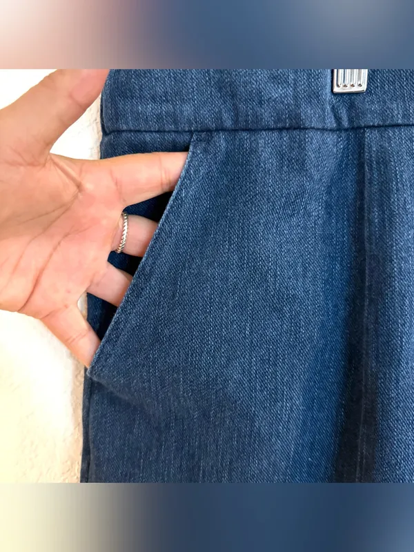 Isaac Mizrahi Live Womens Skort Blue Denim Pull On Hidden Shorts Size XL - Image 6