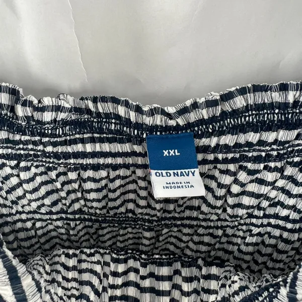 Old Navy Poplin Maxi Dress Womens 2XL Navy White Check‎ Stretch Square Neck - Image 6