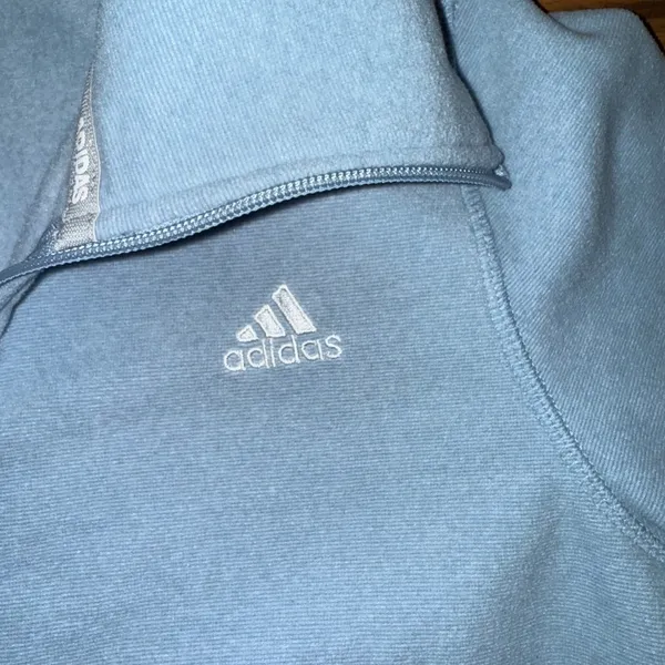 Adidas Women's Light Blue‎ Golf Fleece Jacket Full Zip Athletic Comfort Size M - Image 3