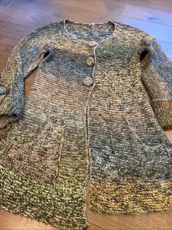 Multicolor Knit Cardigan Sweater with Button Front Size Small - Image 5