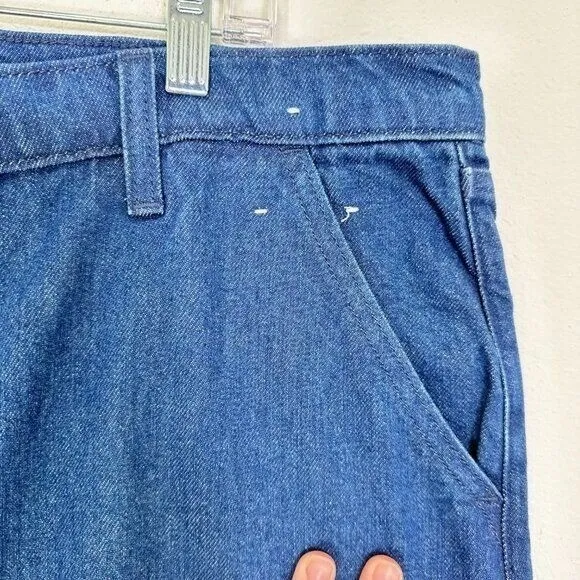 Abercrombie & Fitch Mid Rise Baggy Wide Leg Dark Denim Trouser‎ Jean Size 33 16L - Image 5