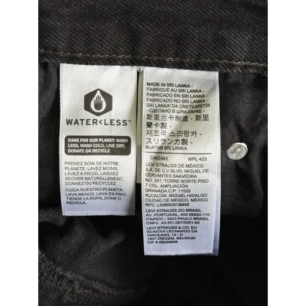 Levis '94 Baggy Jeans Womens 28x31 Black NEW Straight Leg Denim 100% Cotton - Image 10