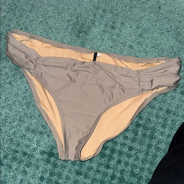 J. Crew tan Gray Ruched Bikini Swim - Image 2