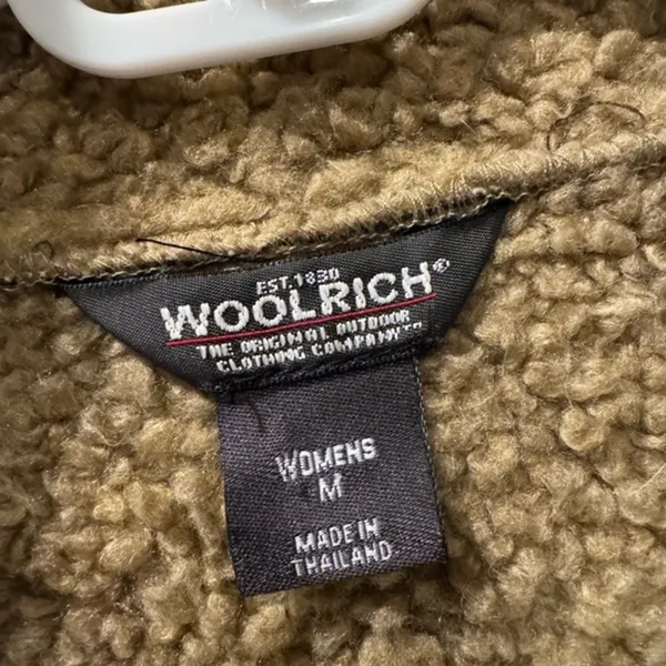 Woolrich Faux Shearling Sherpa Zip Jacket‎ Women’s Medium Brown Coat - Image 4