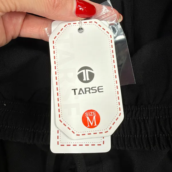 Tarse M Cargo Baggy Pants Parachute Black Linen Blend Wide Leg Boho Gorpcore New - Image 5