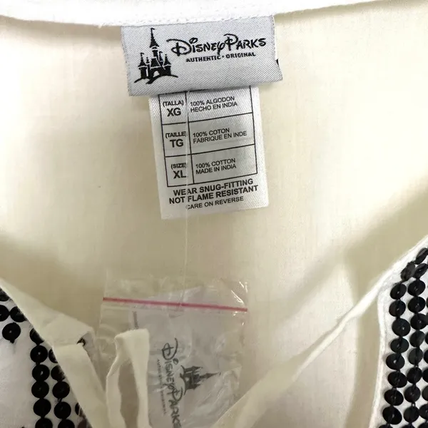 Disney Parks White Embroidered Mickey Mouse‎ Women's Top XL Bell Sleeves - Image 2