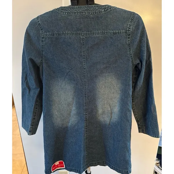 Rustic‎ Denim Women's Patchwork Long Sleeve Button down Dress Size Medium - Image 6