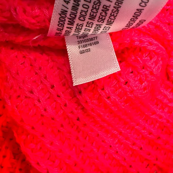 Wild Fable Neon Hot Pink‎ Ribbed Cropped Crewneck Sweater Womens Medium M - Image 5