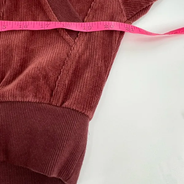 NWT Anthropologie Daily‎ Practice brown velour hoodie sz L - Image 6