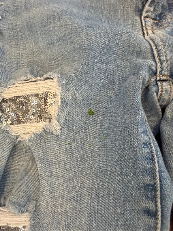 7 For All Mankind Light Blue Distressed Skinny Jeans w/ Glitter Size 30 - C8-064 - Image 6