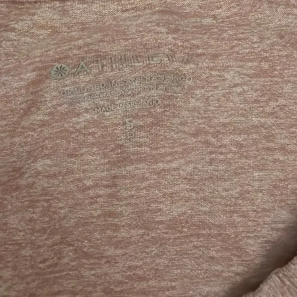 Athleta Short Sleeve Mauve Pink Crew Neck Athletic Shirt Size Small - Image 3