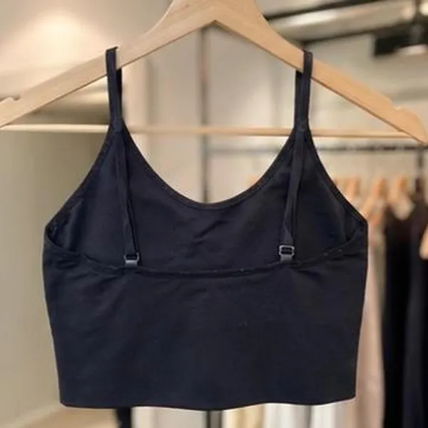 Navy Halter Crop Tank Top Cami Y2K Clean Girl M - Image 8
