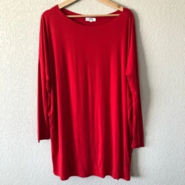 Piko‎ Bamboo Preppy Red Long Sleeve Tunic Dress S - Image 2