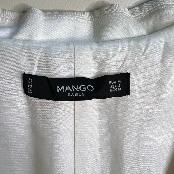 Mango Off-White Relaxed‎ Oversized Double-Button Blazer Medium - Image 2