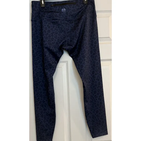 Renwick Women’s Leggings Sz LG Blue Cheetah‎ Print Yoga Pilates Running Gym Bike - Image 2