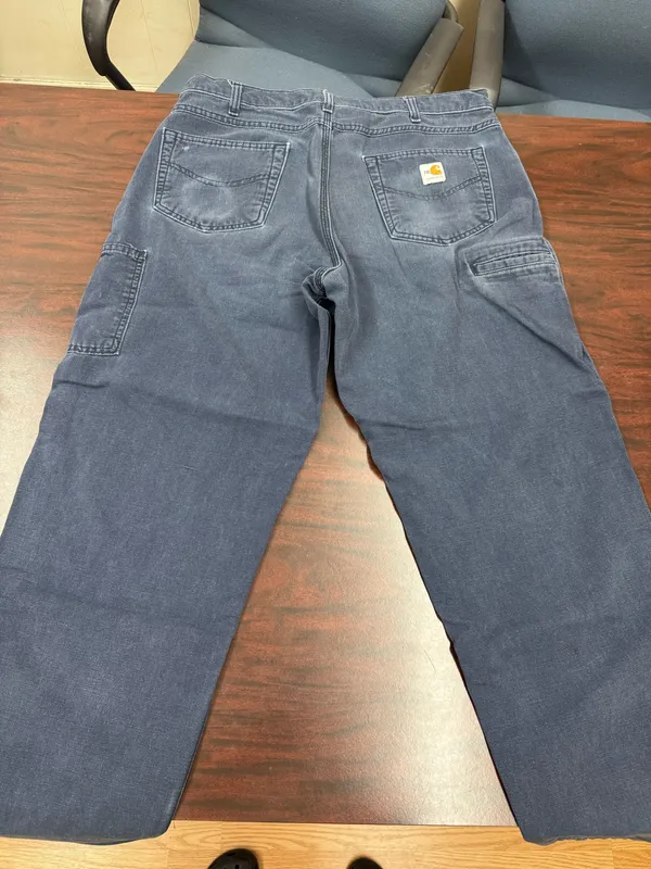 Carhartt Mens Navy Original Fit Fire Resistant Midweight Canvas Pants Size 36x32 - Image 4
