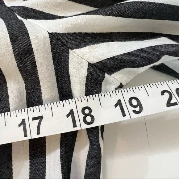 Antilia‎ Femme Striped Ruffle Front Shirtdress Black White Small - Image 7