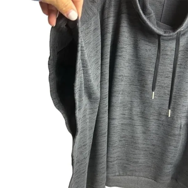 Athleta Women's Gray Hooded Poncho‎ Sweatshirt Pullover Size S - Image 11