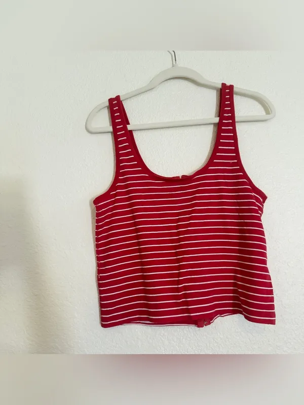 Pilcro Anthropologie Scoop Neck Striped Button Front Tank - Image 11