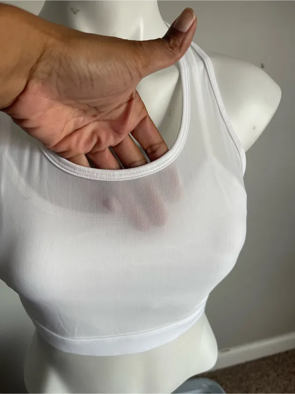 FABLETICS White Faye High Impact Cross Back Sports Bra Sz XL - Image 3