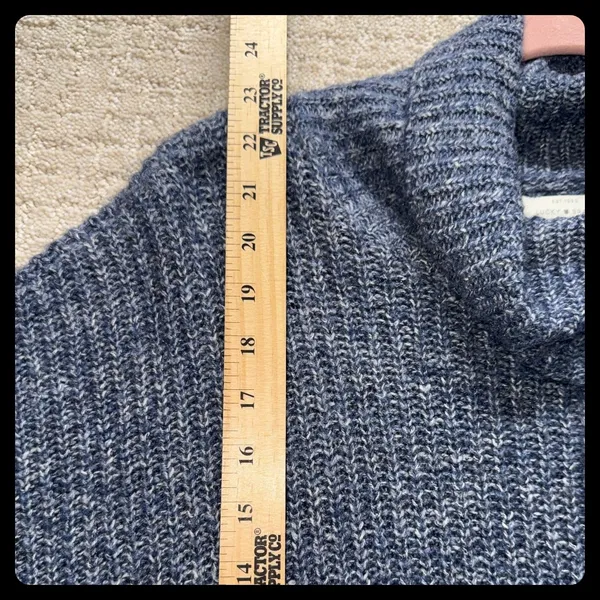 Lucky Brand Turtleneck Sweater Womens XL‎ Blue Marl Knit Pullover Cozy - Image 7