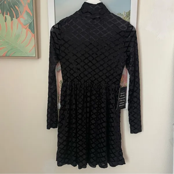 Tuckernuck Rowan Burnout Velvet Mock Neck Mini Dress Size Small New - Image 9