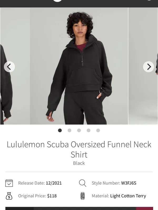 Lululemon Black Oversized Funnel Neck Scuba - Image 2