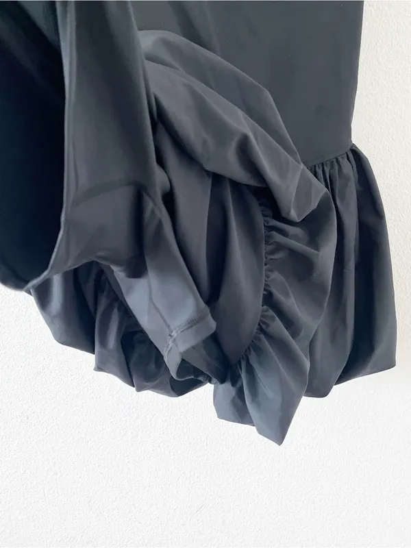 Abercrombie YPB sculptLUX Black Bubble Hem Activewear Shorts Interior Mini Dress - Image 5