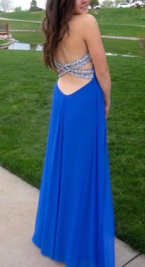 Dillard's Strapless Open Back Prom Dress - Image 4