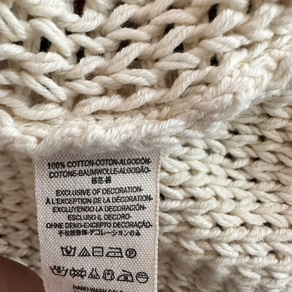Free People Wouldn't Knit Be Nice L LongLine Ivory open front Cardigan - Image 10