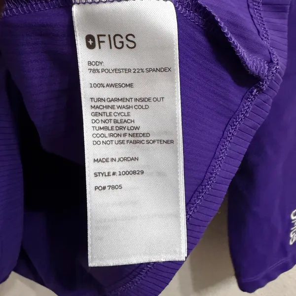 Figs Palmer Ribbed Long-Sleeve Underscrub purple Dark Purple Size Medium - Image 6