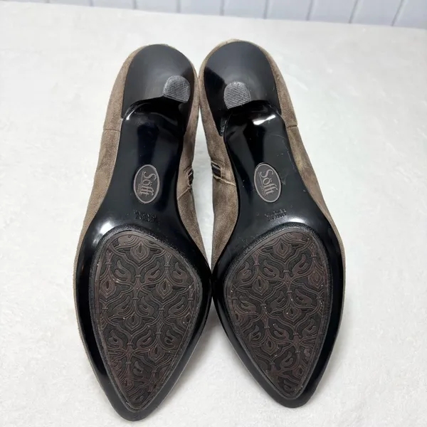 Sofft Brown Suede Ankle Booties with Buckle Detail Size 9M‎ - Image 11