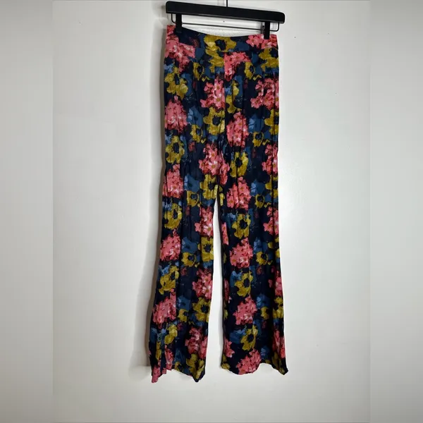 Abercrombie And Fitch Pants Womens 2 Wide‎ Leg Floral Lightweight Comfort CP24 - Image 2