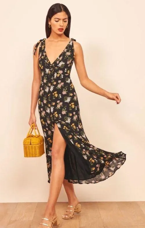 Reformation Harper Dress in Black Size 0 - Image 2