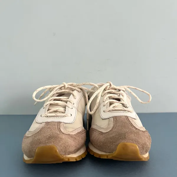 Tory Burch Annie Nylon Suede Ivory White Runner Sneakers - Image 2