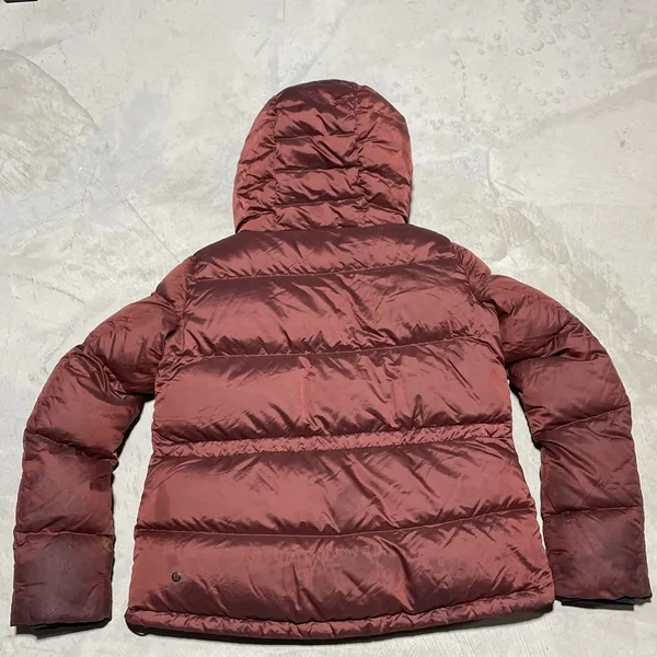 Lululemon Wunder Puff Coat Jacket Puffer 600 Down Size 4 Sunset Orange *STAINED* - Image 15