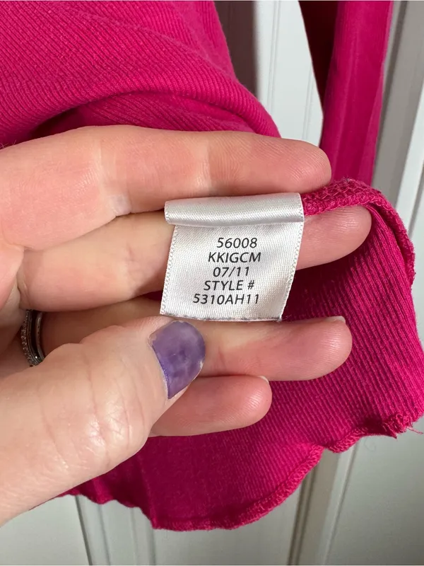 Y2K Preppy Aeropostale Long Sleeve Henley‎ Shirt Pink Slub Knit Size Medium - Image 6