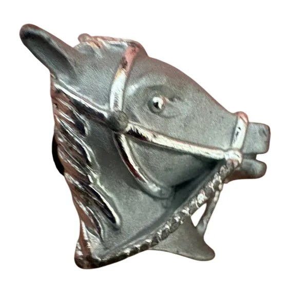 Vintage Silver Tone Western Horse Head Lapel Pin and Cowboy Boot‎ Brooch Set - Image 2