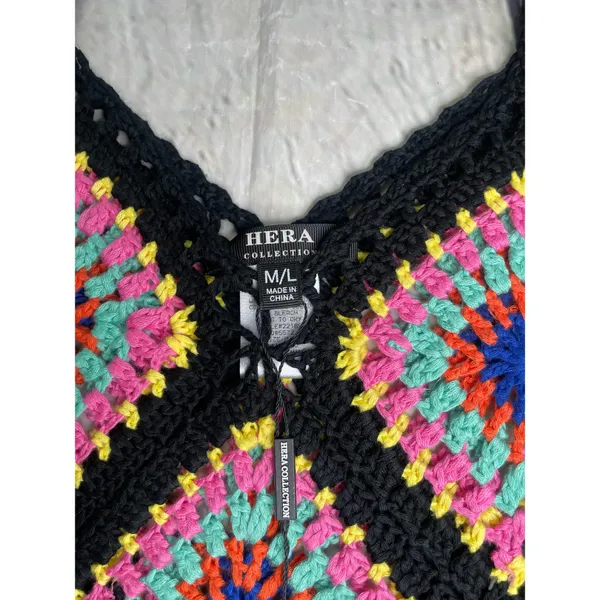 Crochet Granny Square Fringe Top NWT! - Image 9