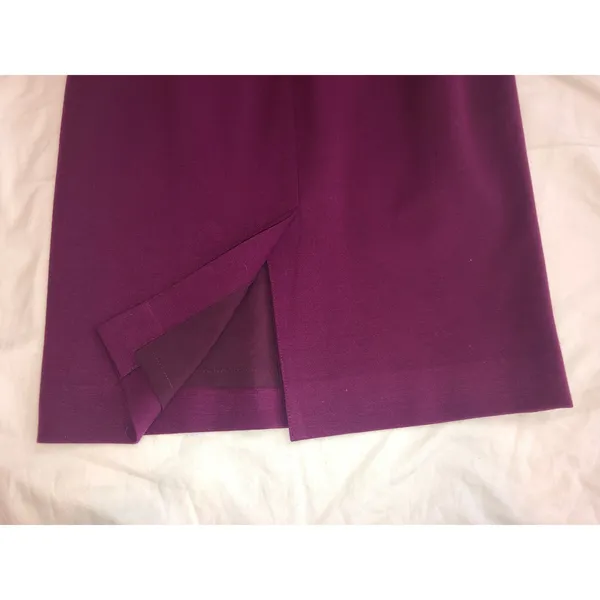 Classiques Entier Wedding Guest Dress Size 2 Purple Sleeveless Crossover Neckline Ponte Knit Midi - Image 6