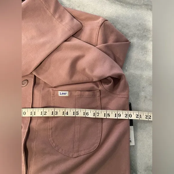 NWT Lee Layers Size XS Mauve Long Sleeve Button Front Collared Shacket Shirt - Image 10